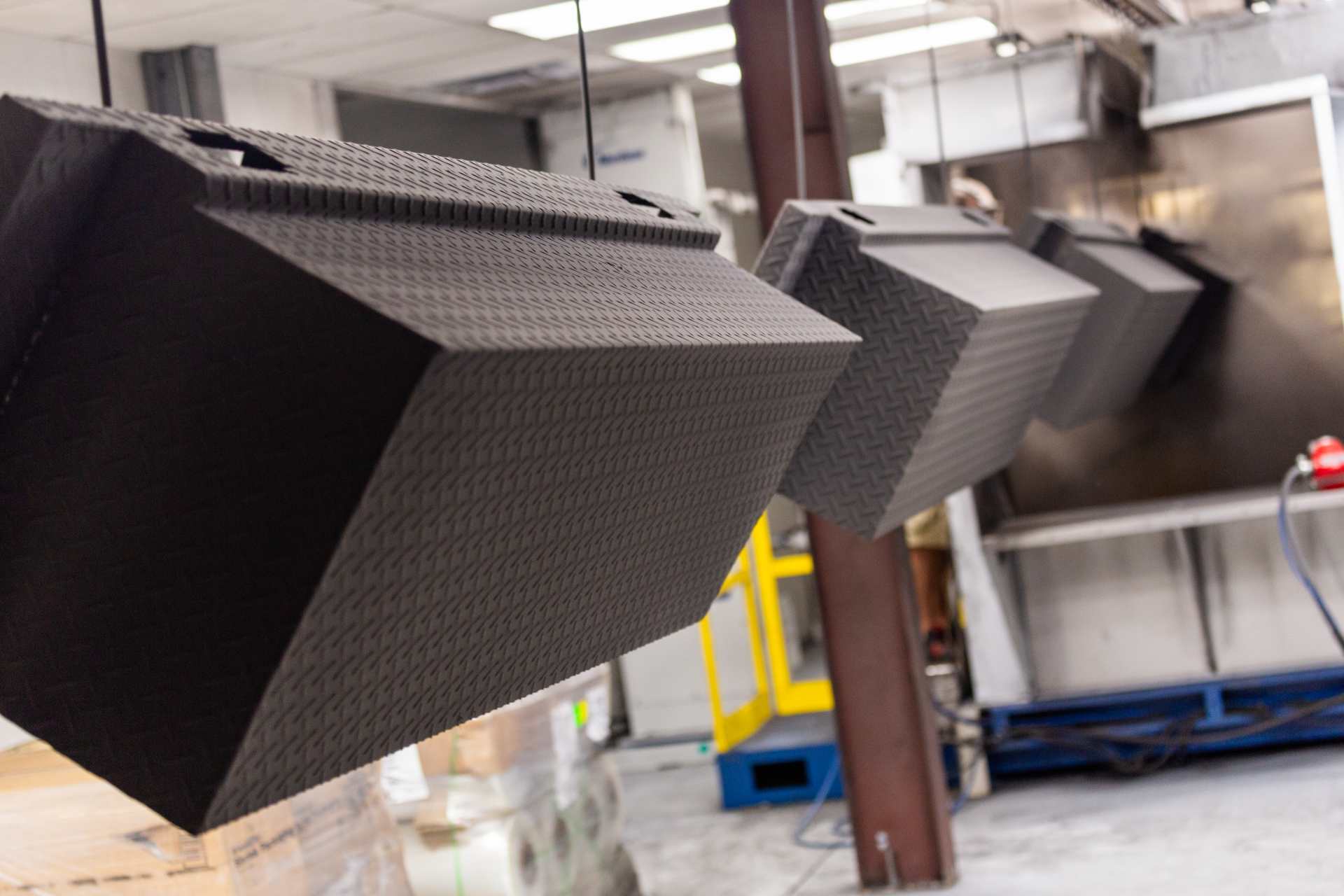 UWS Tool Boxes on Powder Coat Finish Line